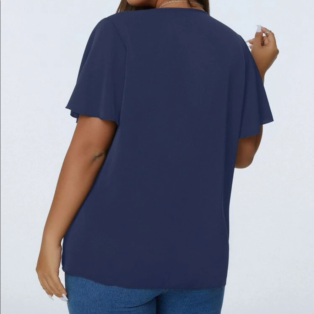 NWOT Shein Flutter Sleeve Blouse 3X - Picture 4 of 10